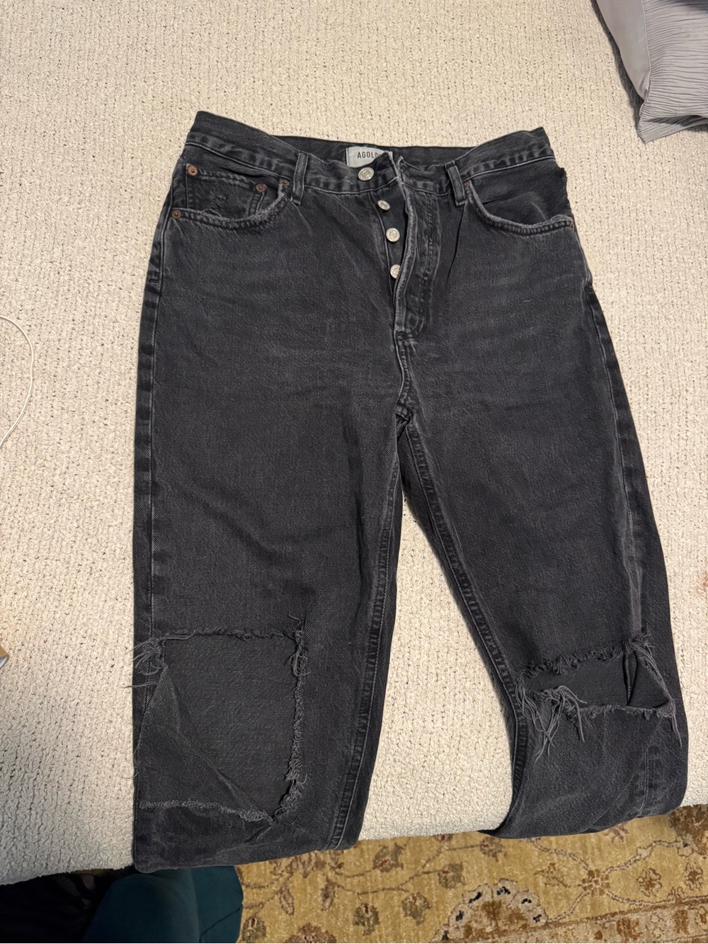Agolde Charcoal Black High-Rise Jeans
